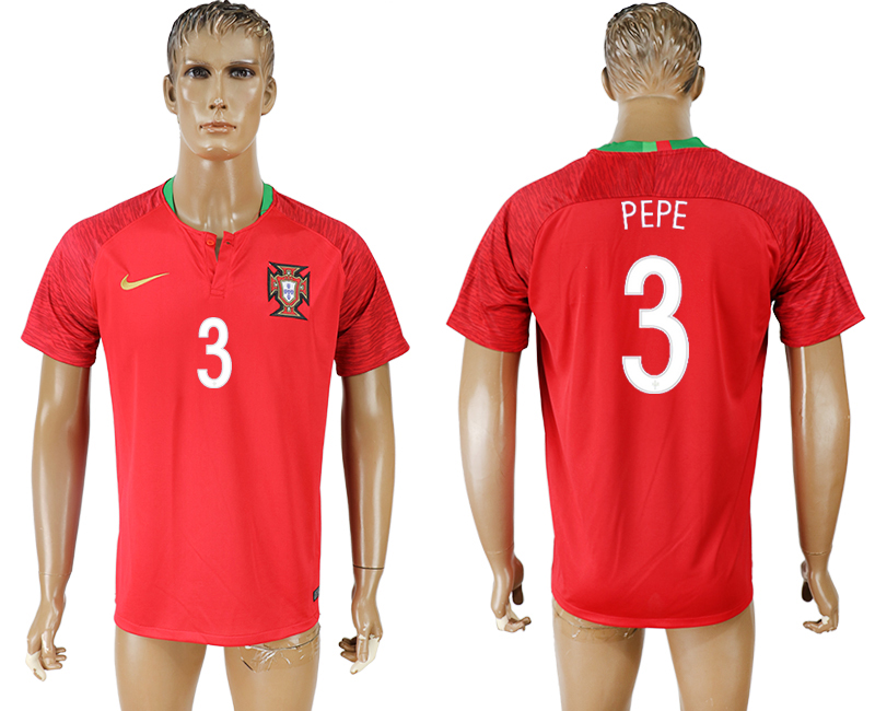 2018 world cup Maillot de foot Portugal #3 PEPE RED